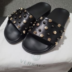 VERSACE open toe slippers